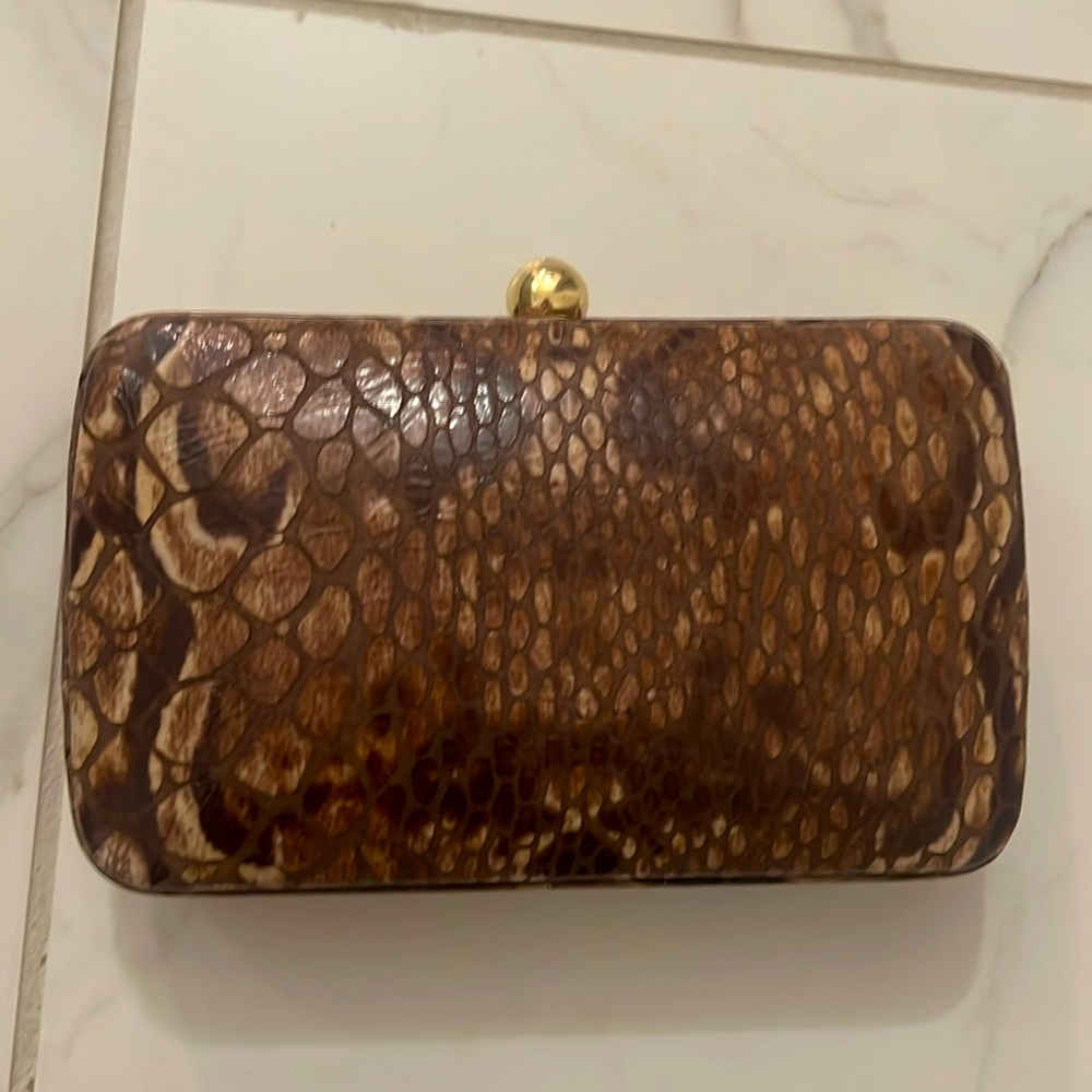 Tory Burch gold chain hard clutch